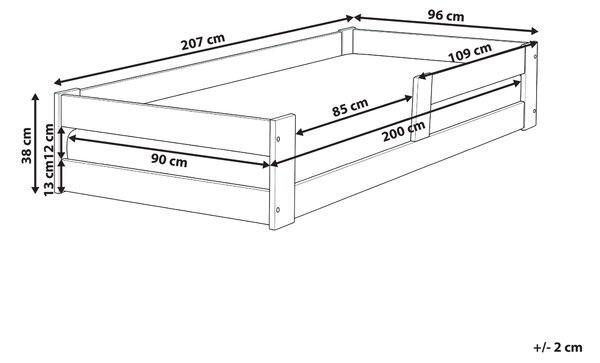 Dětská postel Borovicové dřevo PRIMELLES 90 x 200 cm Světle hnědá