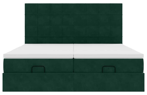 Osmanský rám postele s matracíes tmavě šedá 160x200cm samet 3313769