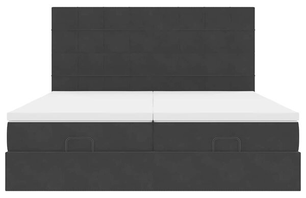 Osmanský rám postele s matracíes černá 160x200cm samet 3313768