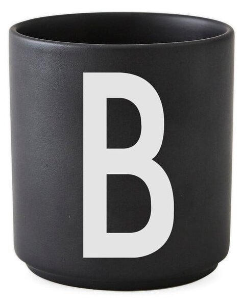Černý porcelánový šálek Design Letters Alphabet B, 250 ml
