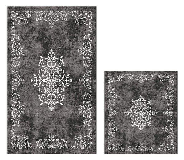 Šedé koupelnové předložky v sadě 2 ks 60x100 cm – Foutastic