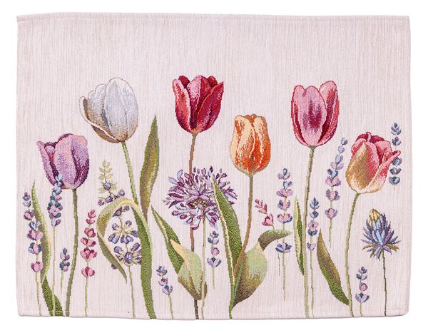 Tegatex Gobelínové prostírání chenille - tulipány s květinami 38x48