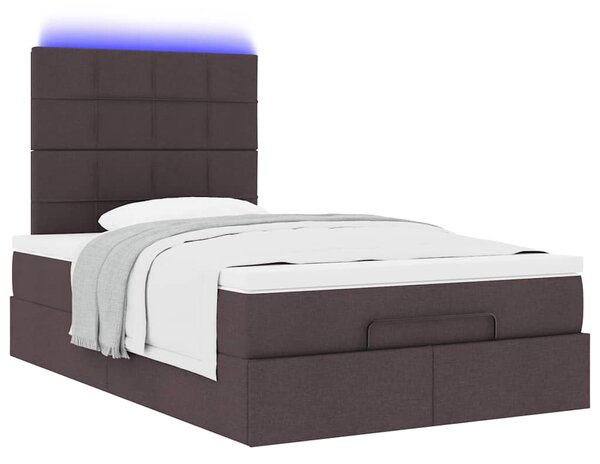 Osmanský rám postele s matrací tmavě hnědá 120x190cm textil 3313992