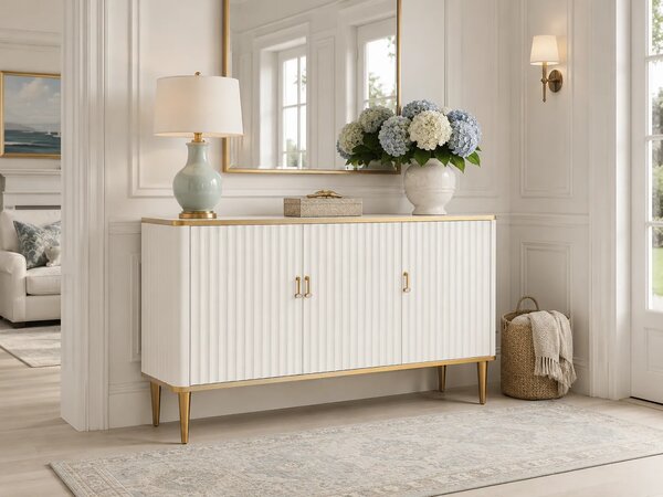 LivinHill Komoda Stilig ST313 160 cm bílá/zlatá