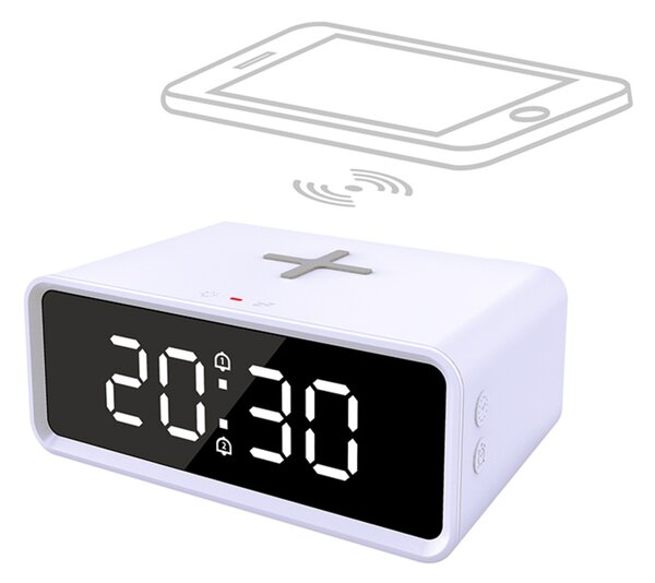 Solight digitální hodiny s Qi bezdrátovou nabíječkou CA07W