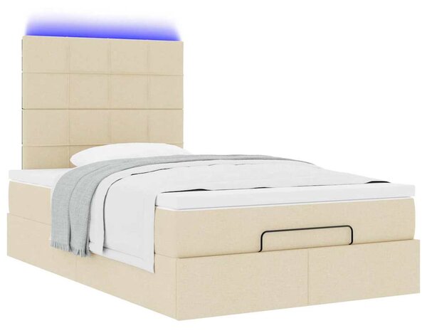 Osmanský rám postele s matrací krémově 120x200cm textil 3314001