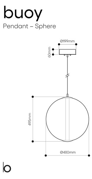 Bomma Buoy LED skleněné závěsné svítidlo KouleBíláČerná