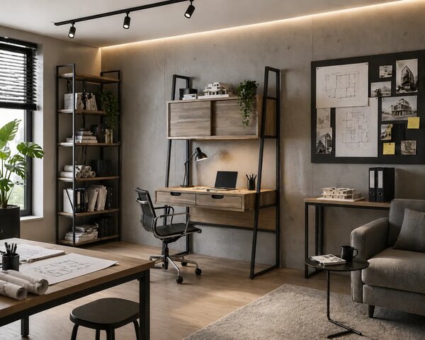 LivinHill Psací stůl Flow 100 cm s nástavcem z masivu hnědý/grafit