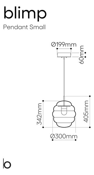 Bomma Blimp LED skleněné závěsné svítidlo Čirá300mm