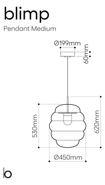 Bomma Blimp LED skleněné závěsné svítidlo Čirá300mm