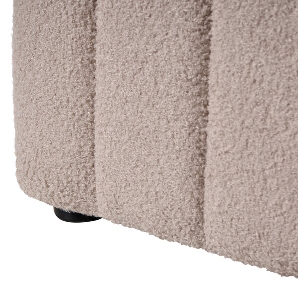 Postel s úložným prostorem LUNAN Buklé Taupe 120 x 200 cm