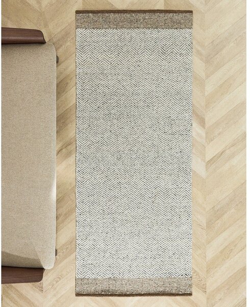 Béžový oboustranný/ručně tkaný vlněný běhoun 80x200 cm Nifelia – Kave Home