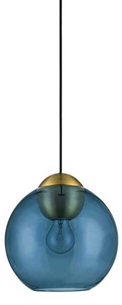 Nova Luce Midori E27 závěsné skleněné svítidlo Modrá