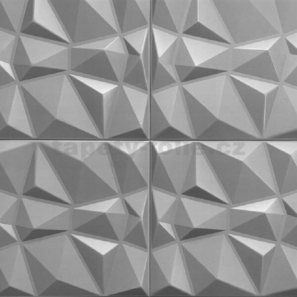 3D panel 0006, rozměr 50 cm x 50 cm, DIAMANT stříbrný, IMPOL TRADE