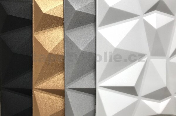 3D panel 0004, cena za kus, rozměr 50 cm x 50 cm, DIAMANT černý, IMPOL TRADE