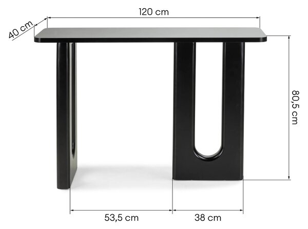 Hector Konzolový stolek Lichi 120 cm černý