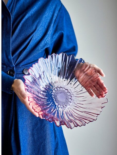 Světle růžová skleněná mísa ø 31 cm Mariko – Bloomingville