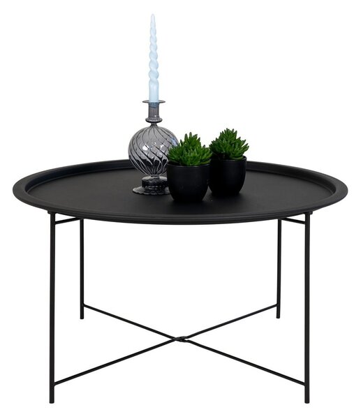 Černý kovový kulatý konferenční stolek ø 75 cm Bastia – House Nordic