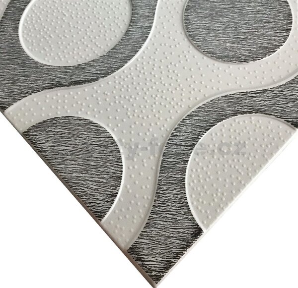 3D panel 0017, rozměr 50 cm x 50 cm, CHAINS černo-šedý, IMPOL TRADE