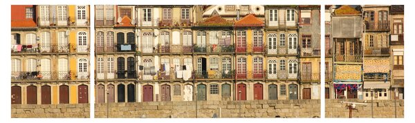 Obraz - Nábřežní čtvrť, Portugalsko (170x50 cm)
