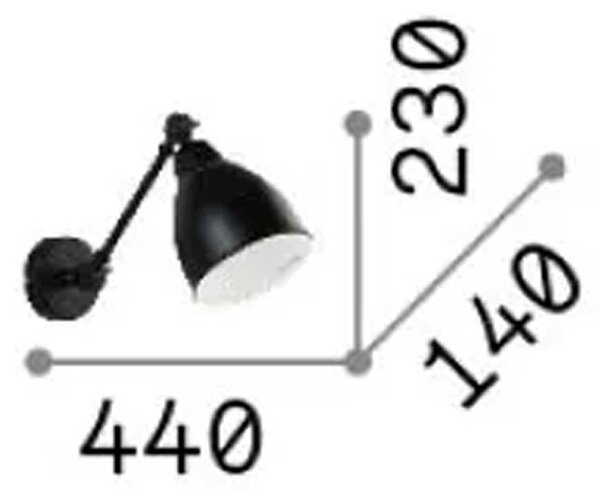 Ideal lux Newton E27 nástěnné svítidlo Niklová