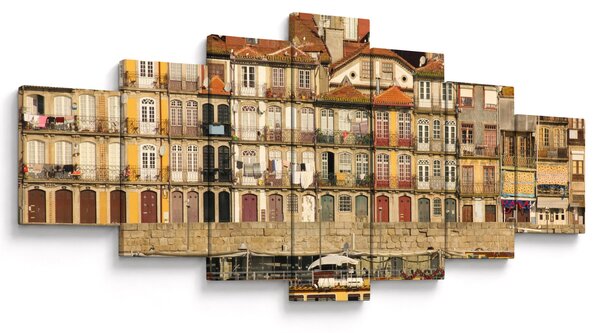 Obraz - Nábřežní čtvrť, Portugalsko (210x100 cm)