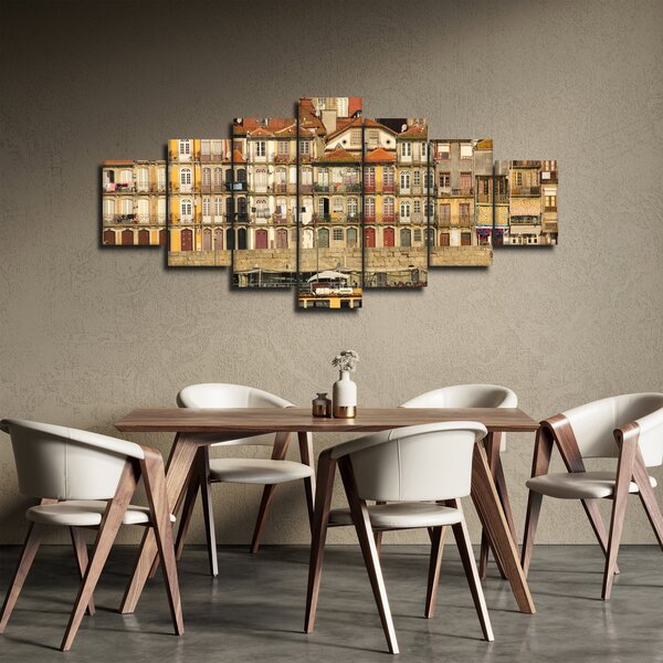 Obraz - Nábřežní čtvrť, Portugalsko (210x100 cm)