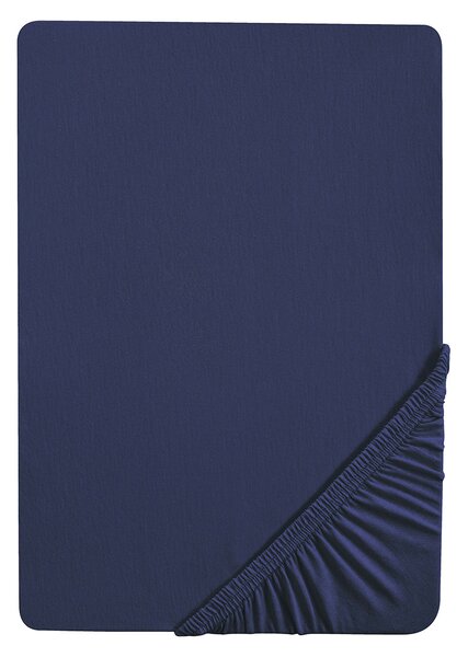 Biberna Žerzejové napínací prostěradlo (180-200 x 200 cm, námořnická modrá) (100226989025)