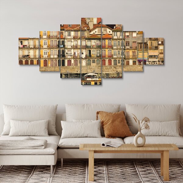 Obraz - Nábřežní čtvrť, Portugalsko (210x100 cm)