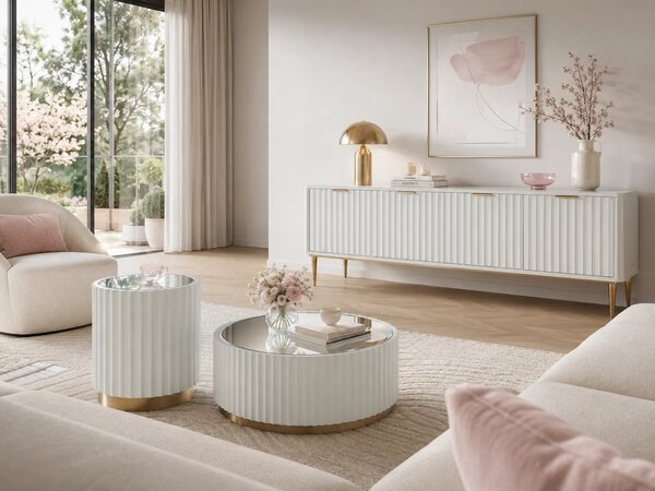LivinHill Odkládací stolek Stilig ST708 45 cm zlatý/bílý