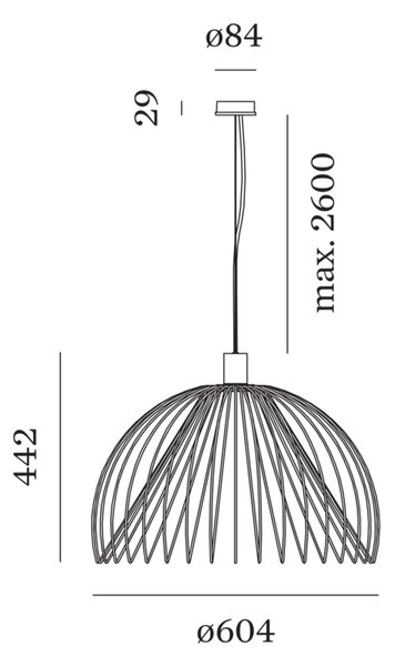 Wever and Ducré Wiro Globe 2.0 závěsné svítidlo 2600mm