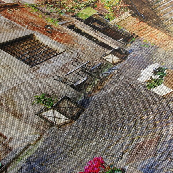 Obraz - Staré ulice Říma (s hodinami) (90x30 cm)