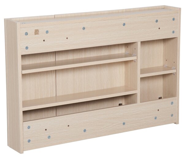 Koupelnová skříňka s zrcadlem kleankin - moderní skříňka se zrcadlem a 3 dveřmi s nastavitelnými policemi pro koupelnu a ložnici, 90x60x13.5 cm, dub |