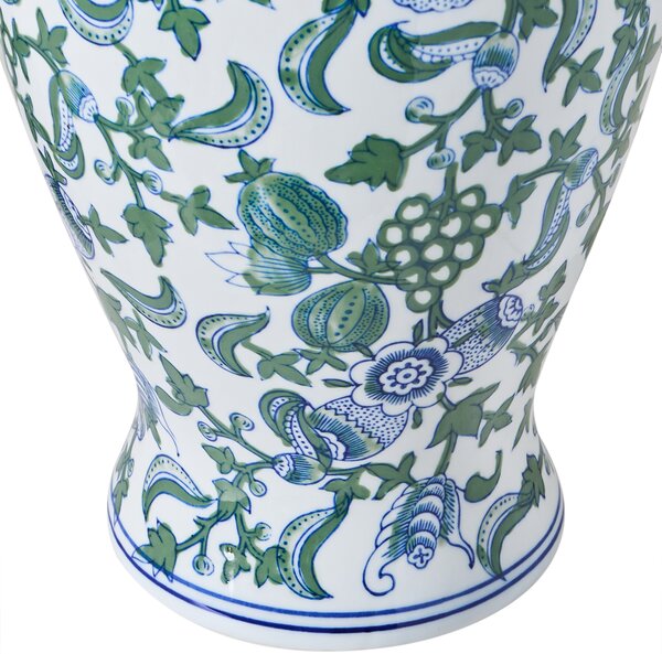 Váza na květiny SEGOWIA Porcelán 47 cm Bílá/Modrá