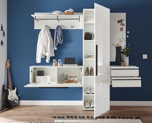 PŘEDSÍŇOVÁ STĚNA, bílá, 208/197/35 cm Livetastic, Online Only