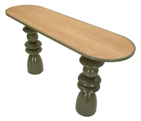 Zelený kovový konzolový stolek 45x150 cm Metal Console – Mauro Ferretti