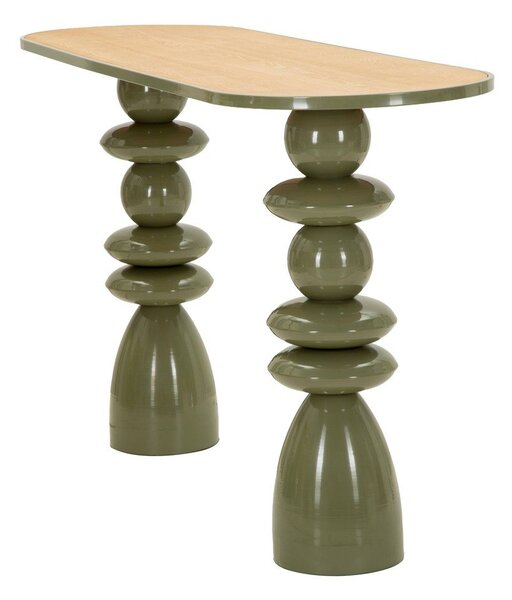 Zelený kovový konzolový stolek 45x150 cm Metal Console – Mauro Ferretti