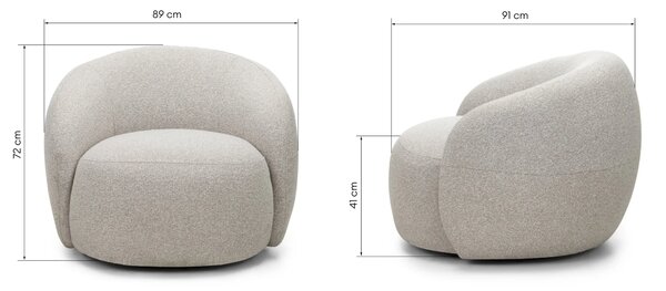 Hector Otočné designové křeslo Nambi béžové