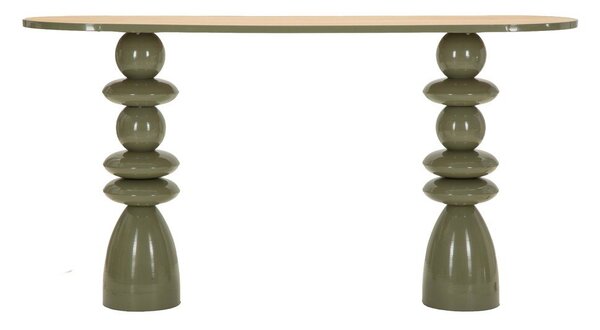 Zelený kovový konzolový stolek 45x150 cm Metal Console – Mauro Ferretti