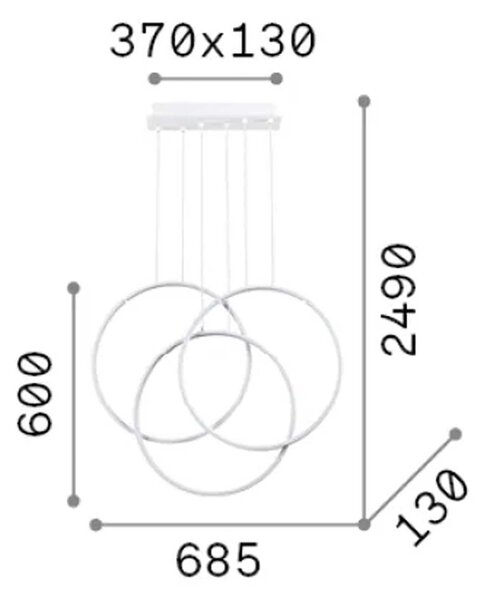 Ideal lux Frame LED závěsné svítidlo BíláKruhové