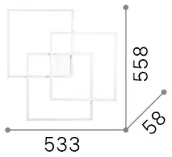 Ideal lux Frame LED stropní svítidlo ČernáObdelníkové3000K