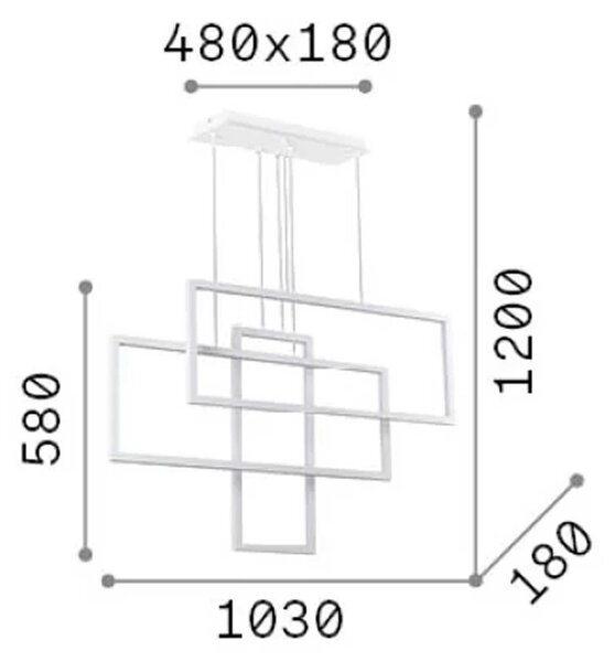 Ideal lux Frame LED závěsné svítidlo BíláKruhové
