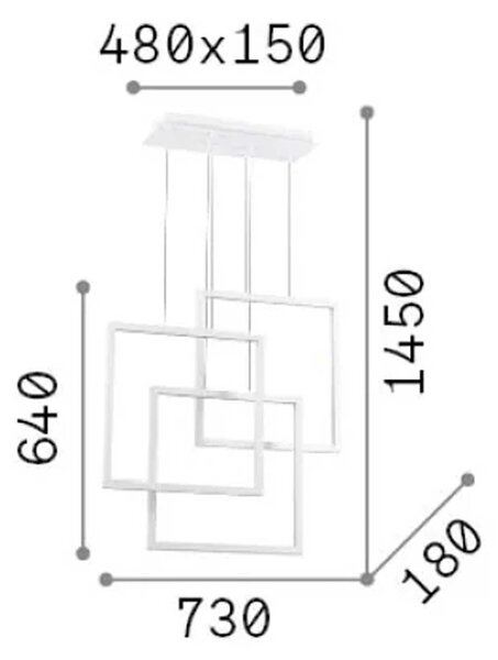 Ideal lux Frame LED závěsné svítidlo BíláKruhové