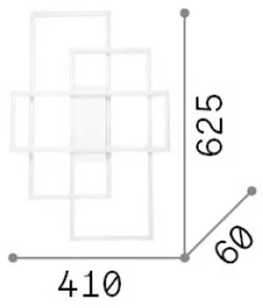 Ideal lux Frame LED stropní svítidlo ČernáObdelníkové3000K