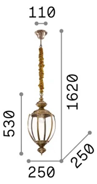 Ideal lux Norma E27 antické závěsné svítidlo Chromová