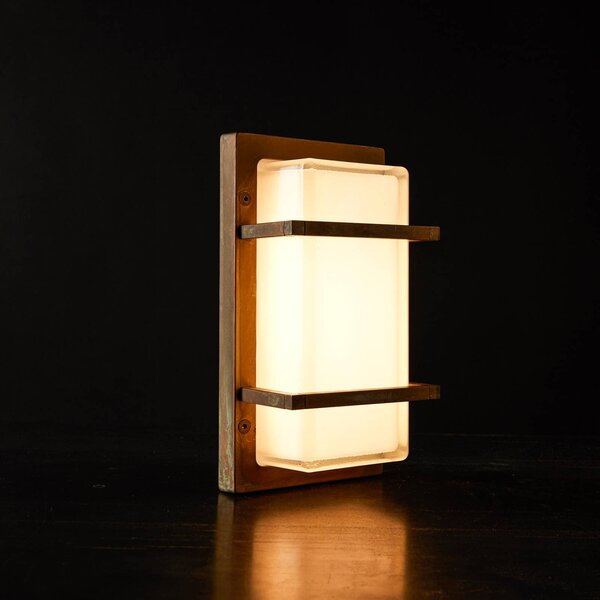 Moretti Luce Venkovní nástěnné Ice Cubic 3415, mosaz antická, stmívatelný, Bronz / starožitná mosaz, Mosaz