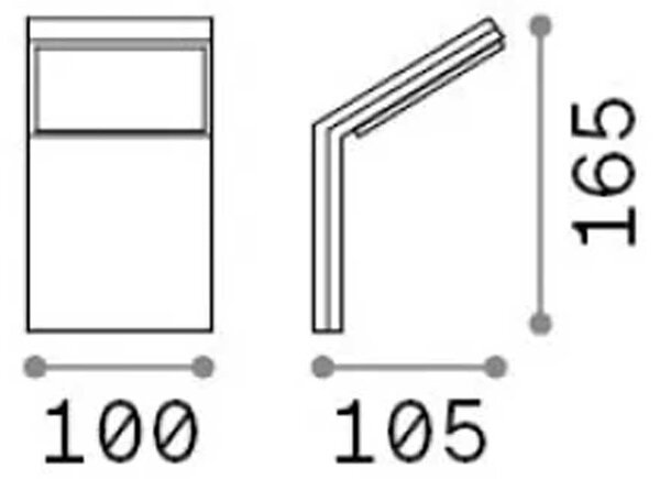 Ideal lux Style LED nástěnné venkovní svítidlo IP54 Antracitová