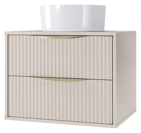 Hector Závěsná skříňka pod umyvadlo Avila s deskou 60 cm kašmír/zlatá