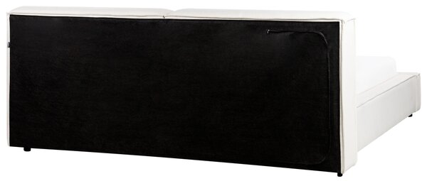 Postel Tkanina LINARDS 180 x 200 cm Krémově bílá