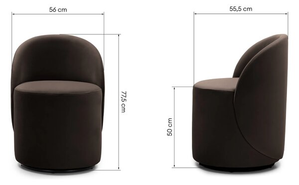 Hector Otočné designové křeslo Enzo velur čokoládové